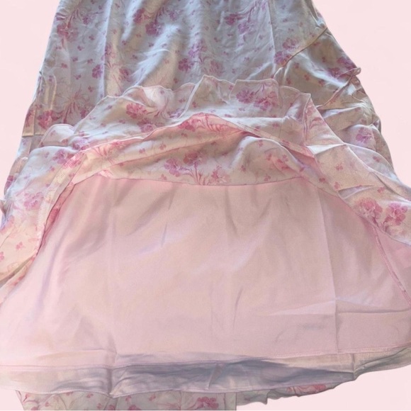 BRAND NEW LOVESHACKFANCY VICTORIA SECRETS Pink Ruffle Halter Midi Dress - Picture 4 of 8